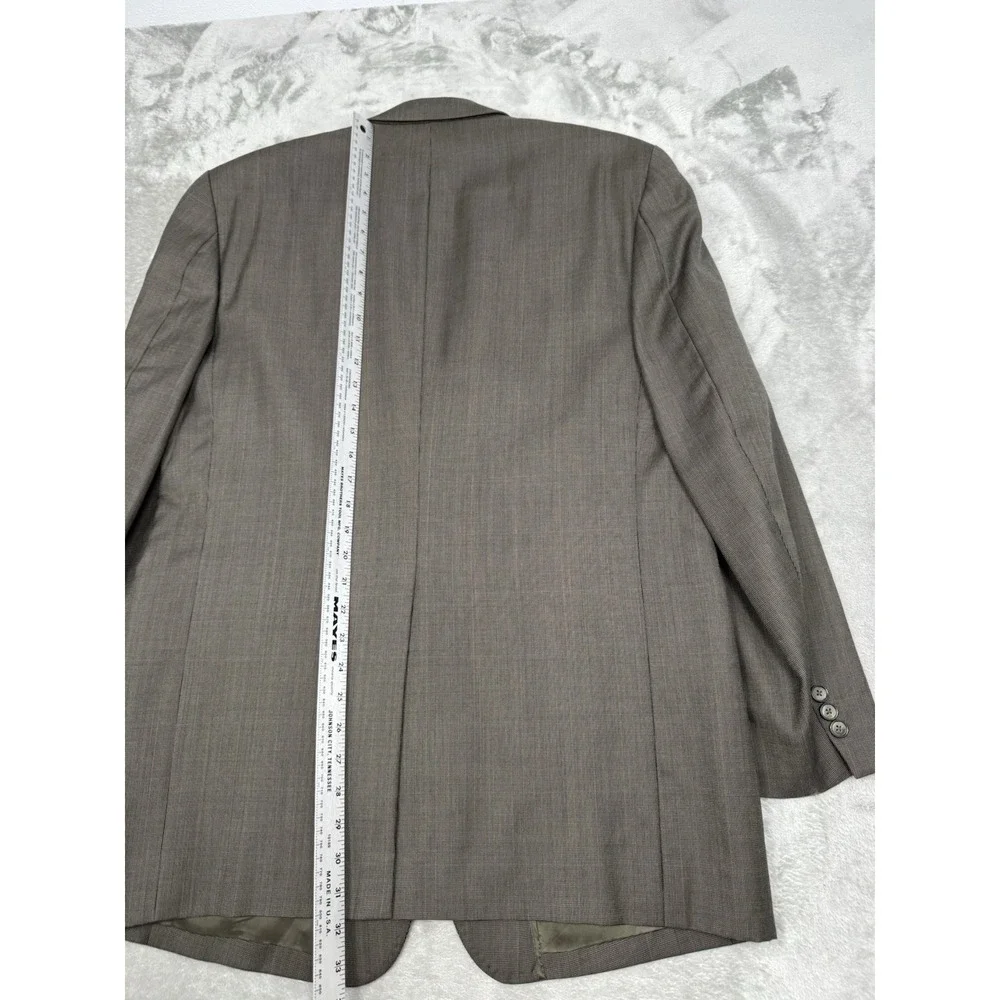 Vintage 80s Hugo Boss Sport Coat Mens 42R Brown Wool Blazer Jacket Plaid Retro